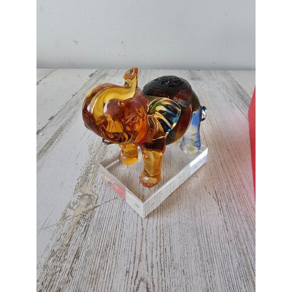 Kalifano elephant carved crystal statue figurine new unique good luck decor - Picture 3 of 10